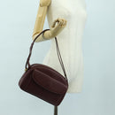 CARTIER Must Line Shoulder Bag Leather Bordeaux Gold Auth am11533A-26