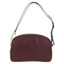 CARTIER Must Line Shoulder Bag Leather Bordeaux Gold Auth am11533A-2
