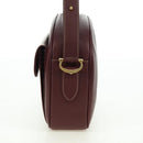 CARTIER Must Line Shoulder Bag Leather Bordeaux Gold Auth am11533A-3