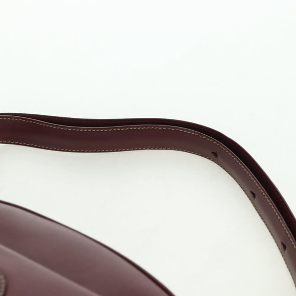 CARTIER Must Line Shoulder Bag Leather Bordeaux Gold Auth am11533A