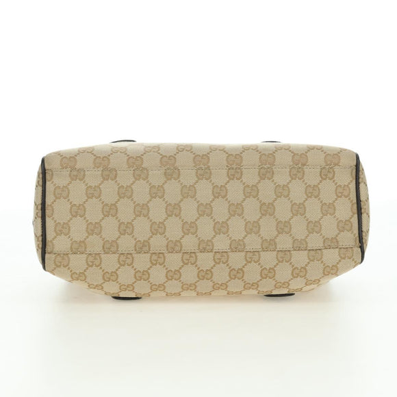 GUCCI GG Canvas Hand Bag Outlet Beige Gold 257289 Auth am11534V