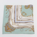 CELINE Handkerchief Cotton 2 Pieces Set Green Light Blue Auth am11541A-5