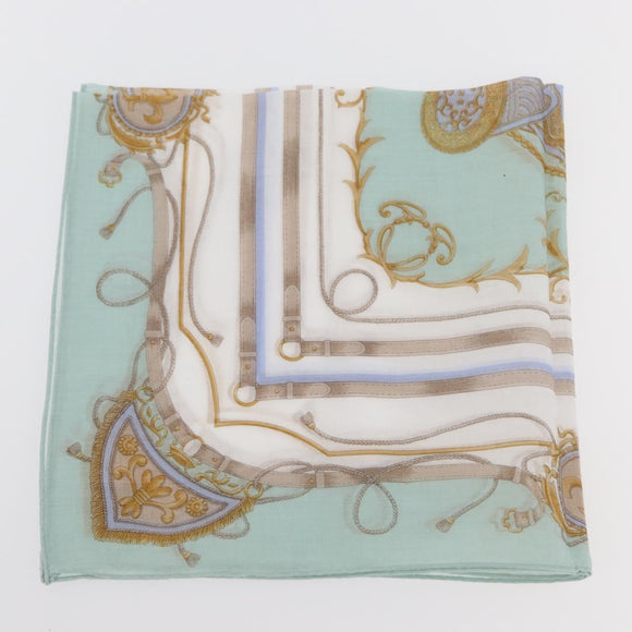 CELINE Handkerchief Cotton 2 Pieces Set Green Light Blue Auth am11541A