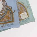 CELINE Handkerchief Cotton 2 Pieces Set Green Light Blue Auth am11541A-6