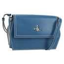 Vivienne Westwood Shoulder Bag Leather Blue Silver Auth am11542A-1