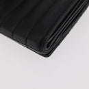 BURBERRY Roller Trifold Wallet Leather Black Gold Auth am11546V-11