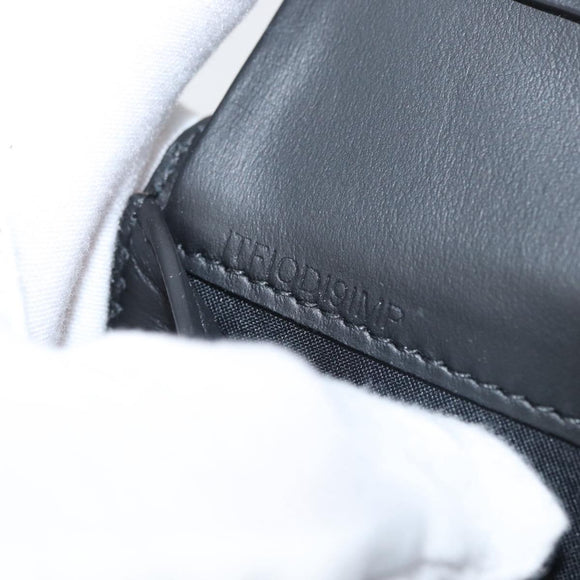BURBERRY Roller Trifold Wallet Leather Black Gold Auth am11546V