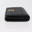 BURBERRY Roller Trifold Wallet Leather Black Gold Auth am11546V-4