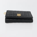 BURBERRY Roller Trifold Wallet Leather Black Gold Auth am11546V-7
