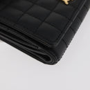 BURBERRY Roller Trifold Wallet Leather Black Gold Auth am11546V-8