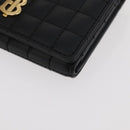 BURBERRY Roller Trifold Wallet Leather Black Gold Auth am11546V-9