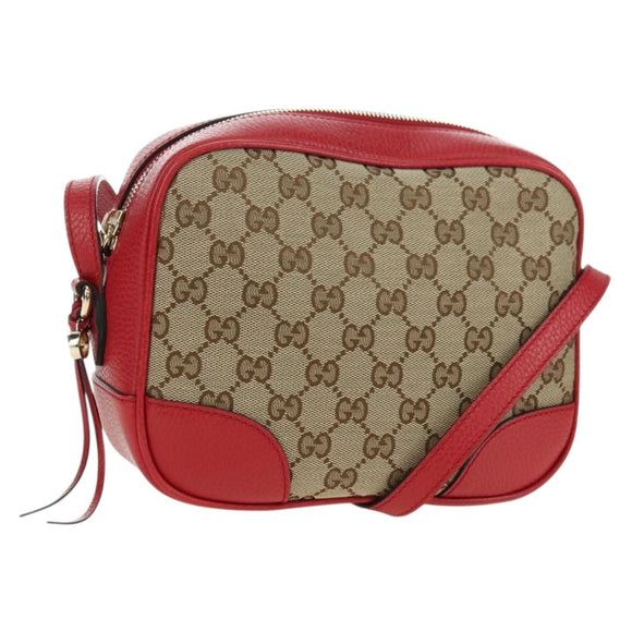 GUCCI GG Canvas Shoulder Bag Beige Gold 449413 Auth am11547V
