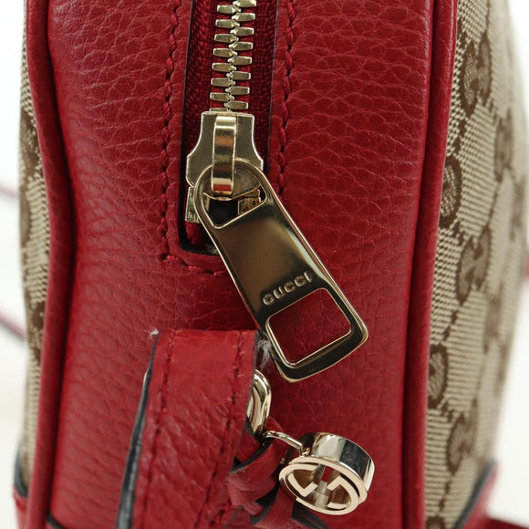 GUCCI GG Canvas Shoulder Bag Beige Gold 449413 Auth am11547V