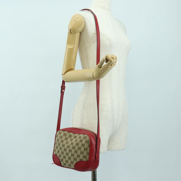 GUCCI GG Canvas Shoulder Bag Beige Gold 449413 Auth am11547V