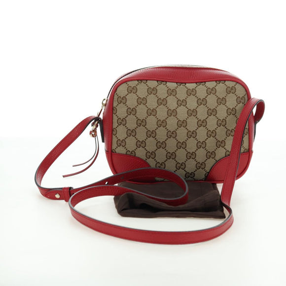 GUCCI GG Canvas Shoulder Bag Beige Gold 449413 Auth am11547V