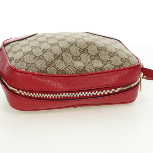 GUCCI GG Canvas Shoulder Bag Beige Gold 449413 Auth am11547V