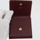 CARTIER Must Line Coin Purse Leather Bordeaux Gold Auth am11548V-8