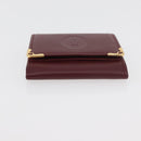 CARTIER Must Line Coin Purse Leather Bordeaux Gold Auth am11548V-6