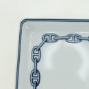 HERMES Shane Dunkle Plate Pottery White Navy Auth am11550A-9