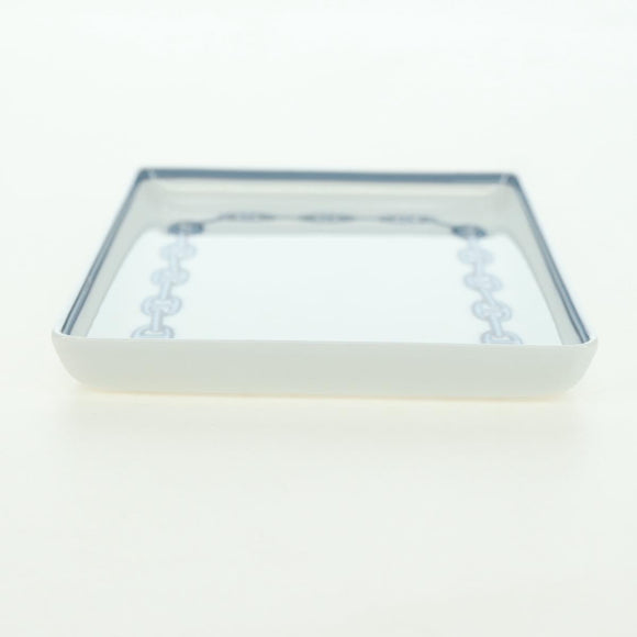 HERMES Shane Dunkle Plate Pottery White Navy Auth am11550A