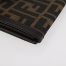 FENDI Zucca Canvas Long Wallet Black Brown Auth am11551V-15