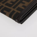 FENDI Zucca Canvas Long Wallet Black Brown Auth am11551V-16