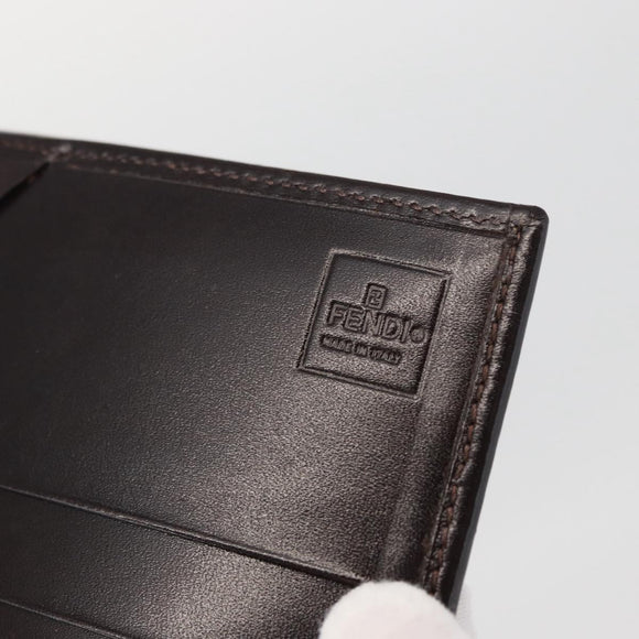FENDI Zucca Canvas Long Wallet Black Brown Auth am11551V