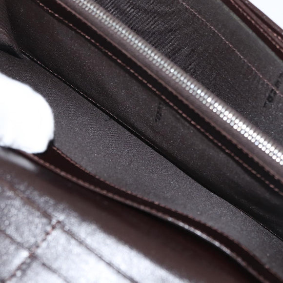 FENDI Zucca Canvas Long Wallet Black Brown Auth am11551V