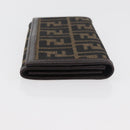 FENDI Zucca Canvas Long Wallet Black Brown Auth am11551V-3