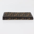 FENDI Zucca Canvas Long Wallet Black Brown Auth am11551V-6