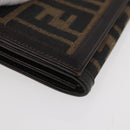 FENDI Zucca Canvas Long Wallet Black Brown Auth am11551V-7