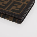 FENDI Zucca Canvas Long Wallet Black Brown Auth am11551V-14