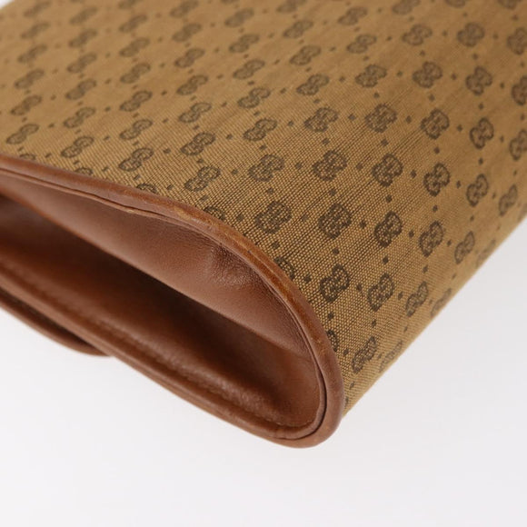 GUCCI Micro GG Canvas Shoulder Bag Beige Gold Auth am11560