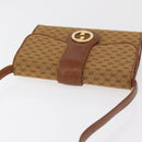 GUCCI Micro GG Canvas Shoulder Bag Beige Gold Auth am11560-6