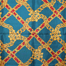 CHANEL Chain Accessory Pattern Scarf Silk Blue CC Auth am11561A-17