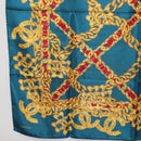 CHANEL Chain Accessory Pattern Scarf Silk Blue CC Auth am11561A-19
