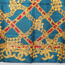 CHANEL Chain Accessory Pattern Scarf Silk Blue CC Auth am11561A-20