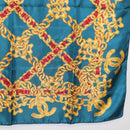 CHANEL Chain Accessory Pattern Scarf Silk Blue CC Auth am11561A-21