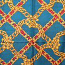CHANEL Chain Accessory Pattern Scarf Silk Blue CC Auth am11561A-6