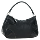 PRADA Hand Bag Leather Black Silver Auth am11564V-1
