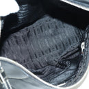 PRADA Hand Bag Leather Black Silver Auth am11564V-10