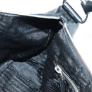 PRADA Hand Bag Leather Black Silver Auth am11564V-20