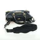 BALENCIAGA City Hand Bag Leather 2way Black Gold 432831 Auth am11565V-10