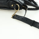 BALENCIAGA City Hand Bag Leather 2way Black Gold 432831 Auth am11565V-11