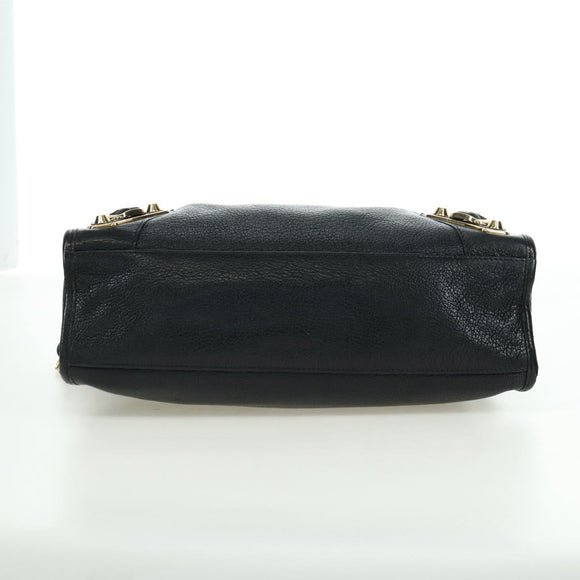 BALENCIAGA City Hand Bag Leather 2way Black Gold 432831 Auth am11565V