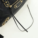 BALENCIAGA City Hand Bag Leather 2way Black Gold 432831 Auth am11565V-18