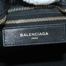 BALENCIAGA City Hand Bag Leather 2way Black Gold 432831 Auth am11565V-24