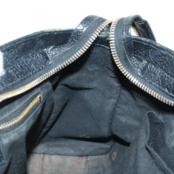 BALENCIAGA City Hand Bag Leather 2way Black Gold 432831 Auth am11565V