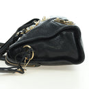 BALENCIAGA City Hand Bag Leather 2way Black Gold 432831 Auth am11565V-4