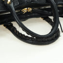BALENCIAGA City Hand Bag Leather 2way Black Gold 432831 Auth am11565V-7
